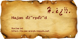 Hajas Árpád névjegykártya