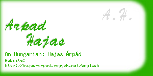 arpad hajas business card